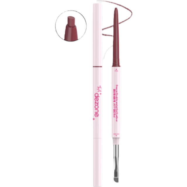 DEZONE - Pędzel do eyelinera w żelu z podwójnym zakończeniem - 60mg - J03 Red Brown