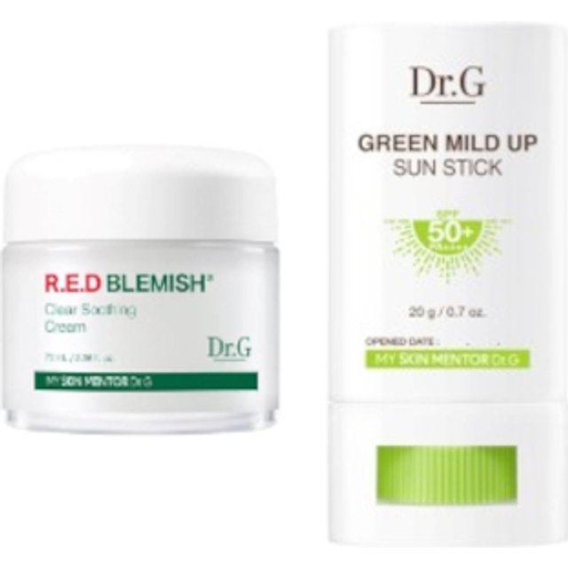 Dr.G Green Mild Up Sun Stick SPF50+ PA++++ - 20g (1szt.) + R.E.D Blemish Clear Soothing Cream White (1szt.) set