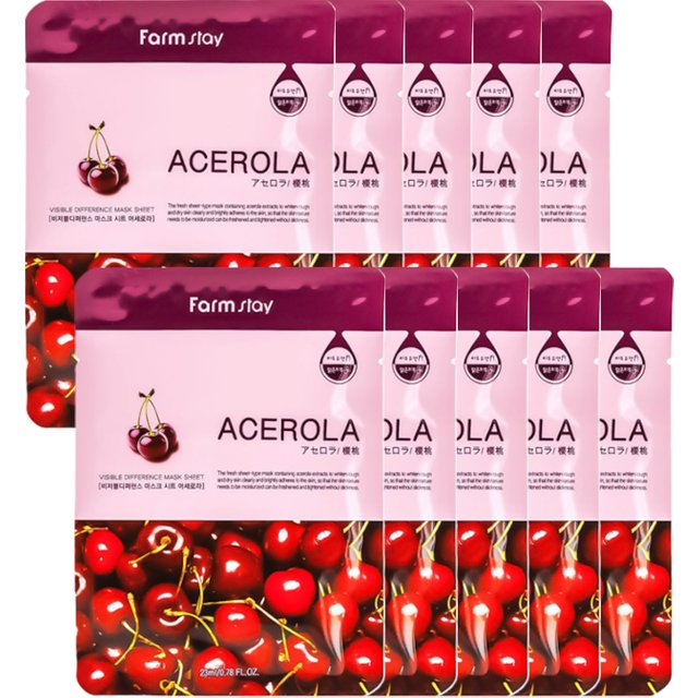 Farm Stay - Visible Difference Mask Sheet - Acerola - 1pc (10ea) Set
