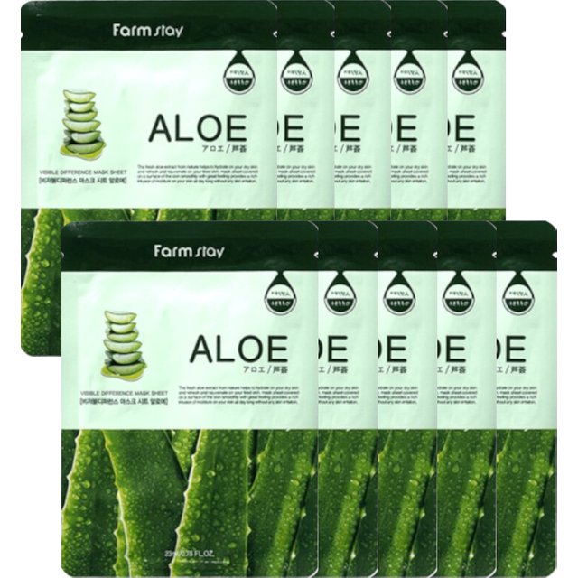 Farm Stay - Visible Difference Mask Sheet - Aloe - 1pc (10ea) Set