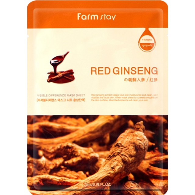 Farm Stay - Visible Difference Mask Sheet - Red Ginseng - 1szt.