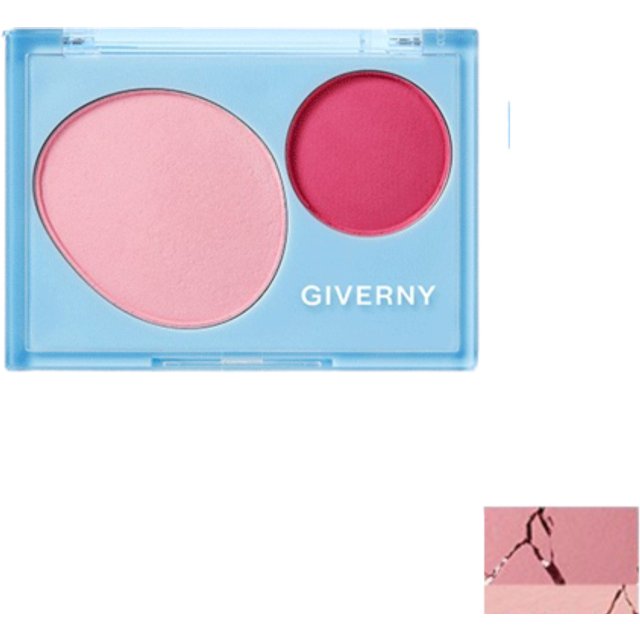 GIVERNY - Fluffy Dual Blusher - 7.4g - 02 Rosy Beige