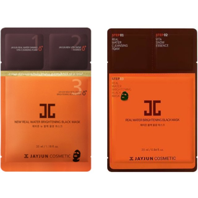 JAYJUN - New Real Water Brightening Black Mask - 10szt.