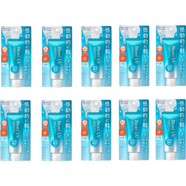 Kao Biore UV Aqua Rich Watery Essence SPF50+ PA++++ - 70g 10szt. Set