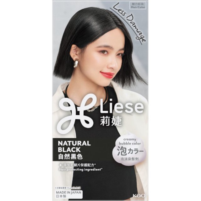 Kao - Liese Creamy Bubble Color - 1 pudełko - Natural Black