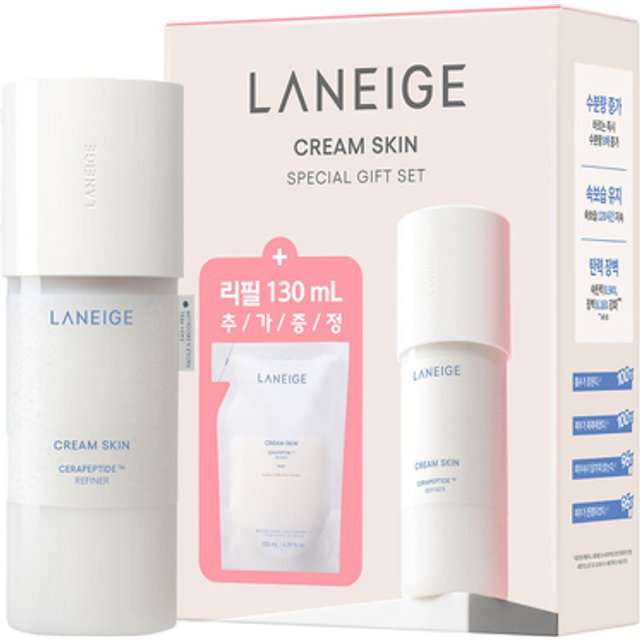 LANEIGE - Cream Skin Cerapeptide Refiner + Refill Set - 170ml + 130ml