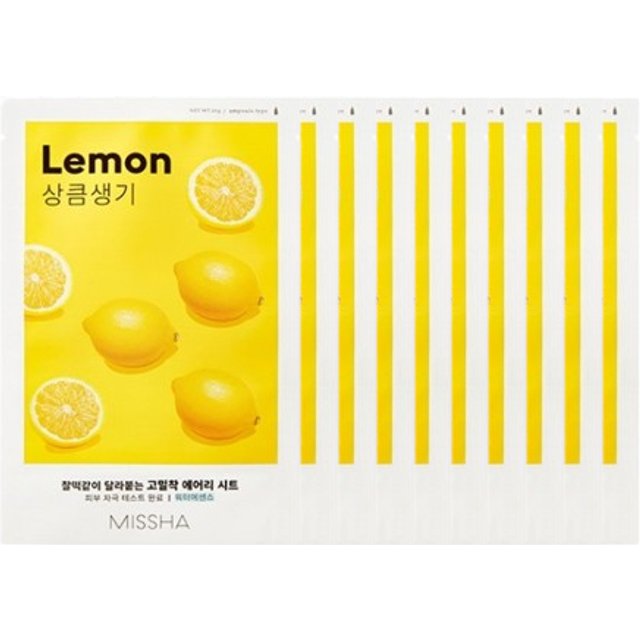 MISSHA - Airy Fit Sheet Mask - Lemon - 1szt. (10szt.) Set