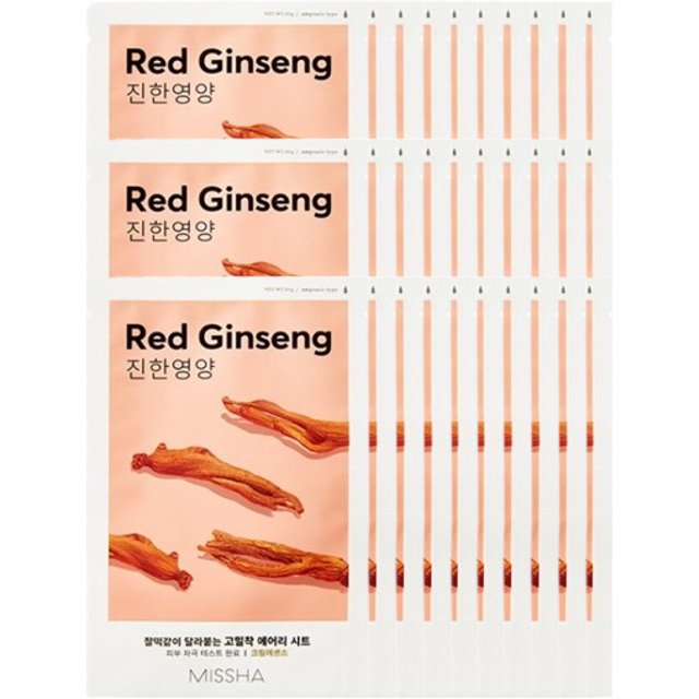 MISSHA - Airy Fit Sheet Mask - Red Ginseng - 1szt. (30szt.) Set