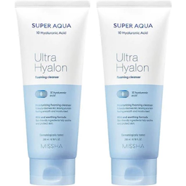 MISSHA - Super Aqua Ultra Hyalon Foaming Cleanser - 200ml (2szt.) Set