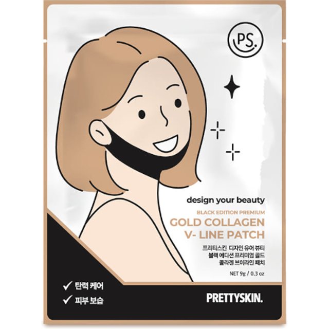 PRETTYSKIN - Black Edition Premium Gold Collagen V-Line Patch - 9g
