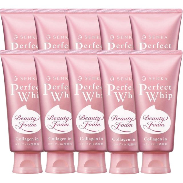 Shiseido - Senka Perfect Whip Collagen in Washing Foam Cleanser (2023 Version) - 120g (10szt.) Set