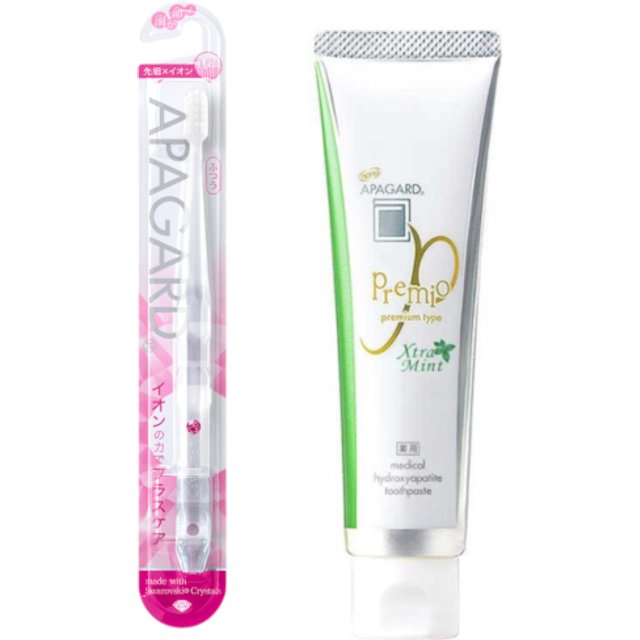APAGARD - Premio Xtra Mint - 105g (1szt.) + APAGARD - Crystal Toothbrush - 1szt. - Random Color (1szt.) Set
