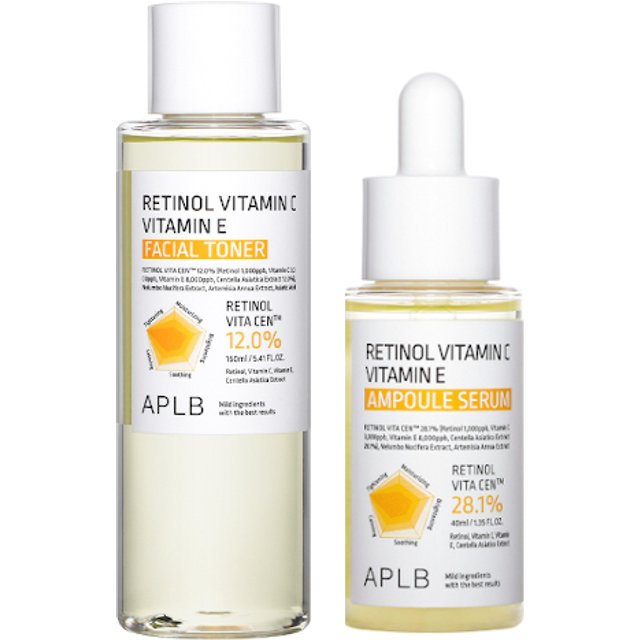 APLB - Retinol Vitamin C Vitamin E Ampoule Serum - 40ml (1szt.) + Facial Toner - 160ml (1szt.) Set