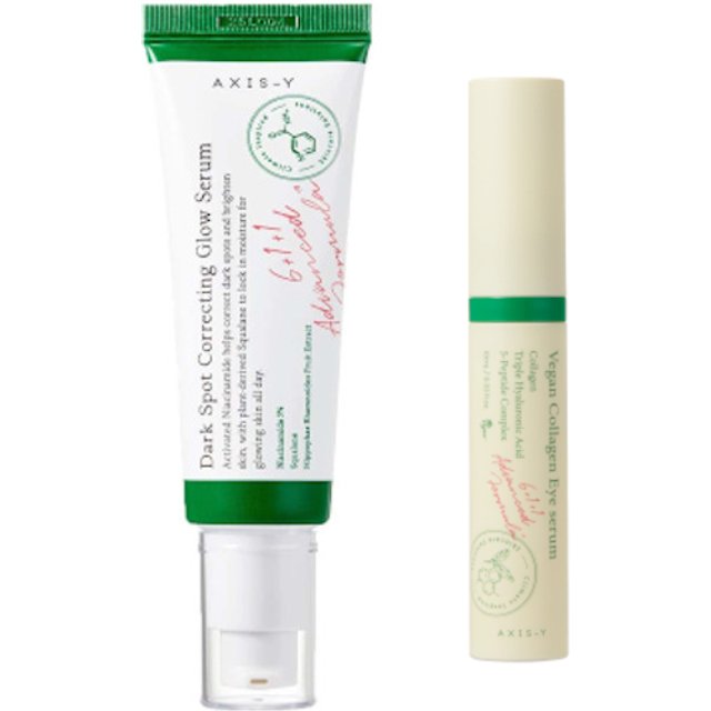 AXIS-Y - Dark Spot Correcting Glow Serum - 50ml (1szt.) + Vegan Collagen Eye Serum - 10ml (1szt.) Set