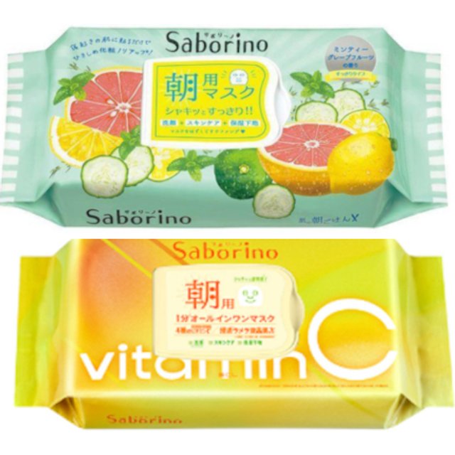 BCL - Saborino Morning Mask - Grapefruit - 32szt. (1szt.) & BCL - Saborino Morning Mask - 30 szt. - Vitamin C (1szt.)