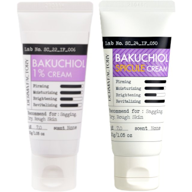 DERMA FACTORY - Bakuchiol 1% Cream - 30g (1ea) & 5% Spicule Cream - 30g (1ea) Set