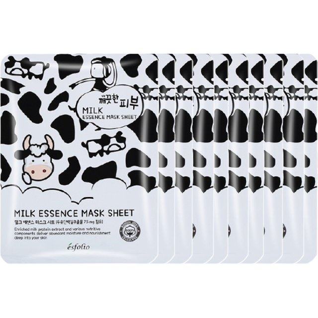 esfolio - Pure Skin Essence Mask Sheet - 25ml*1szt. - Milk (10szt.) Set