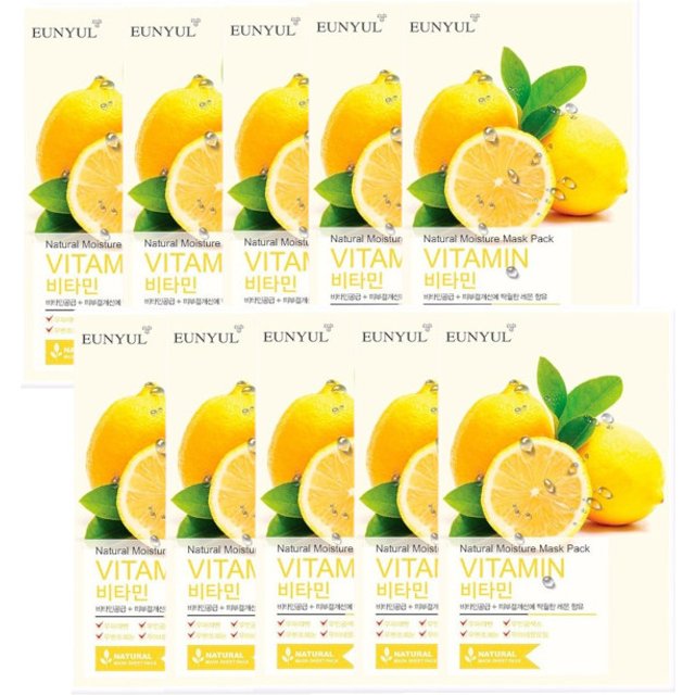 EUNYUL - Natural Moisture Mask Pack - Vitamin - 10szt. set