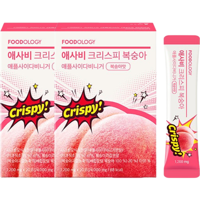FOODOLOGY - Apple Cider Vinegar Crispy - 2000mg x 20 sticks - Peach Duo Set