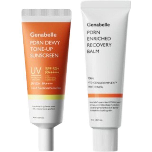 Genabelle - PDRN Dewy Tone-up Sunscreen SPF50+ PA++++ - 40ml (1ea) & Enriched Recovery Balm - 50ml (1ea) Set