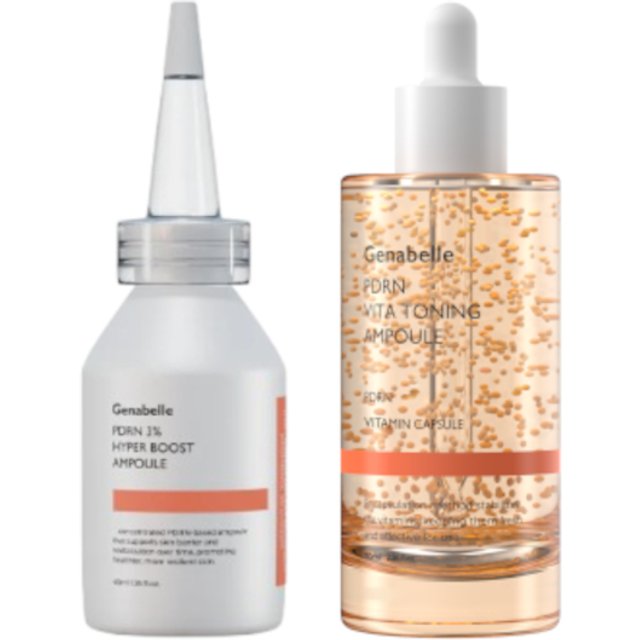 Genabelle - PDRN 3% Hyper Boost Ampoule - 40ml (1ea) & VITA Toning Ampoule JUMBO - 70ml (1ea) Set