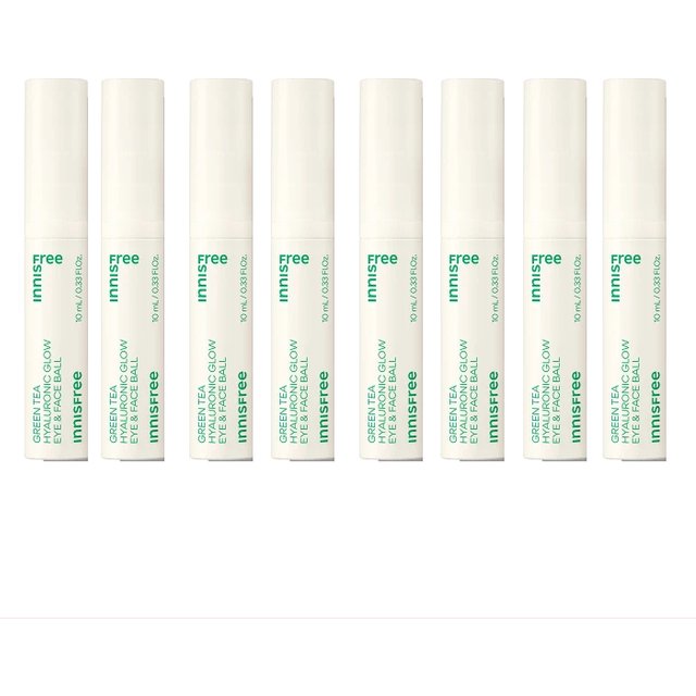 innisfree - Green Tea Hyaluronic Glow Eye & Face Ball - 10ml (8szt.) Set