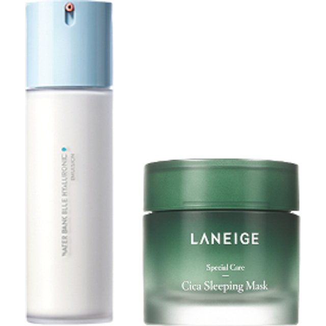 LANEIGE - Water Bank Blue Hyaluronic Emulsion For Combination To Oily Skin - 120ml (1szt.) + Cica Sleeping Mask - 60ml (1szt.) Set