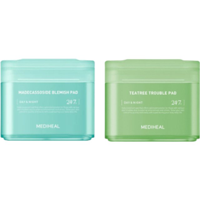 Mediheal - Madecassoside Blemish Pad - 100szt. (1szt.) + Teatree Trouble Pad - 100szt. (1szt.) Set