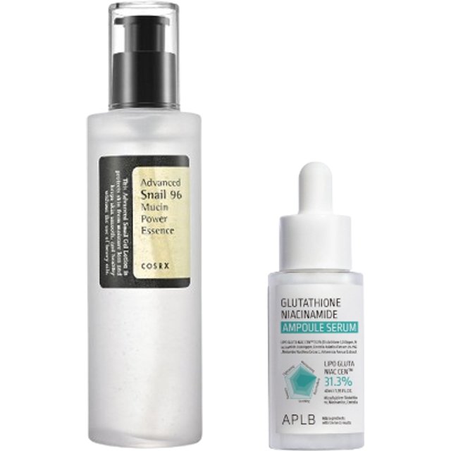 COSRX - Advanced Snail 96 Mucin Power Essence 100ml + APLB - Glutathione Niacinamide Ampoule Serum - 40ml Set