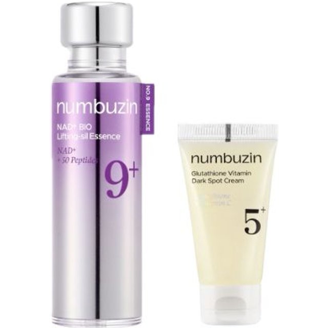 numbuzin - No.9 NAD+ BIO Lifting-sil Essence - 50ml (1ea) & No.5+ Glutathione Vitamin Dark Spot Cream - 15ml (1ea) Set