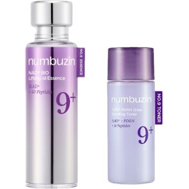 numbuzin - No.9 NAD+ BIO Lifting-sil Essence - 50ml (1ea) & NAD+ PDRN Glow Boosting Toner - 30ml (1ea) Set
