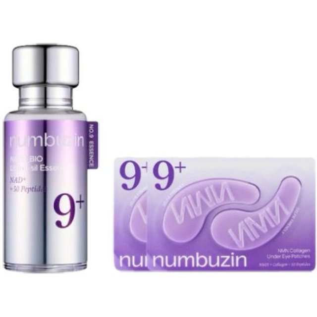 numbuzin - No.9 NAD+ BIO Lifting-sil Essence - 30ml (1ea) & NAD+ Collagen Under Eye Patches - 2ea Set