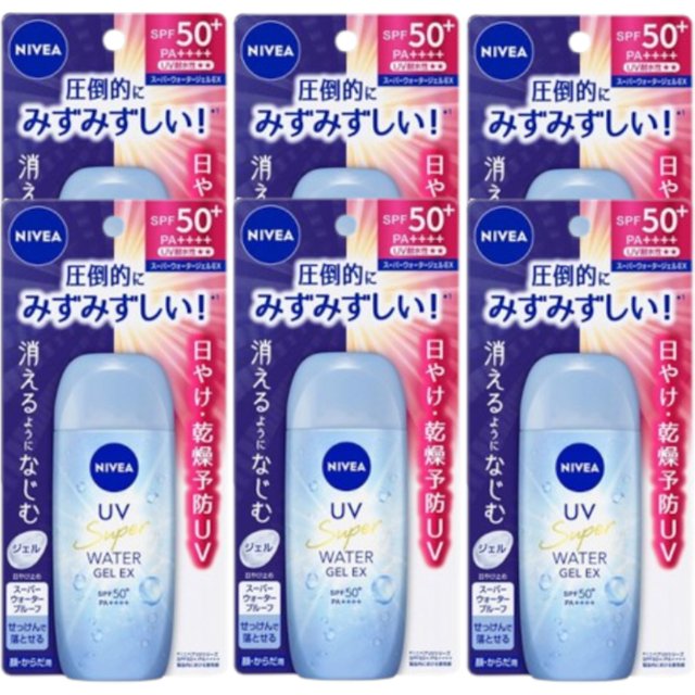 NIVEA Japan - UV Super Water Gel EX SPF50+ PA++++ - 80g (6szt.) Set