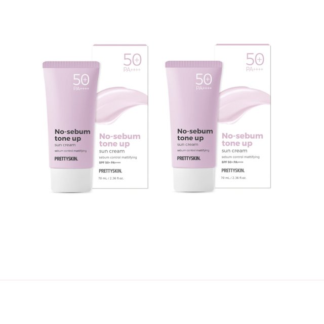PRETTYSKIN - No Sebum Tone Up Sun Cream SPF50+ PA++++ - 70ml (2szt.) Set