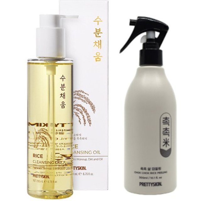 PRETTYSKIN - Chok Chok Rice Peeling - 300ml (1szt.) + Rice Cleansing Oil - 200ml (1szt.) Set