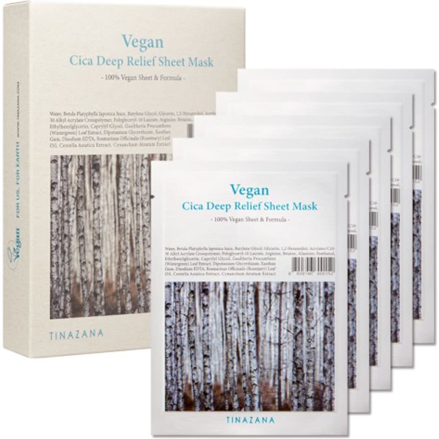 TINAZANA - Vegan Cica Deep Relief Sheet Mask - 5szt.