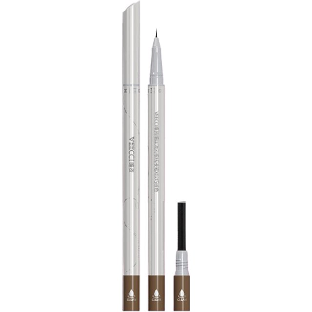 VEECCI - Fine Filaments Liquid Eyeliner - 0.3&0.2ml - X02 Chocolate Brown