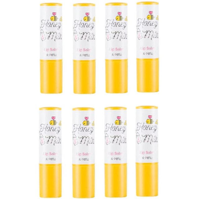 A'PIEU Honey & Milk Lip Balm - 3.3g (8ea) Set