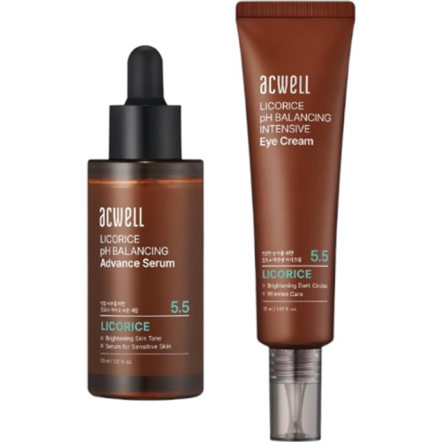 ACWELL - Licorice pH Balancing Advance Serum - 30ml (1ea) + Licorice pH Balancing Intensive Eye Cream - 30ml (1ea) Set