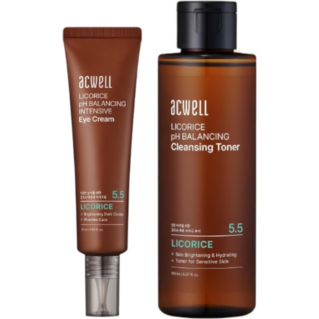 ACWELL - No5.5 Licorice pH Balancing Cleansing Toner - 150ml (1ea) + Licorice pH Balancing Intensive Eye Cream - 30ml (1ea) Set