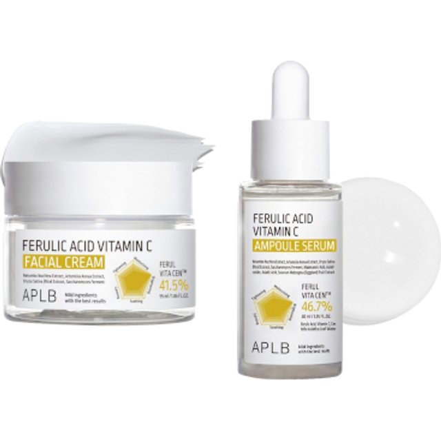 APLB - Ferulic Acid Vitamin C Ampoule Serum - 40ml & Facial Cream - 55ml Set