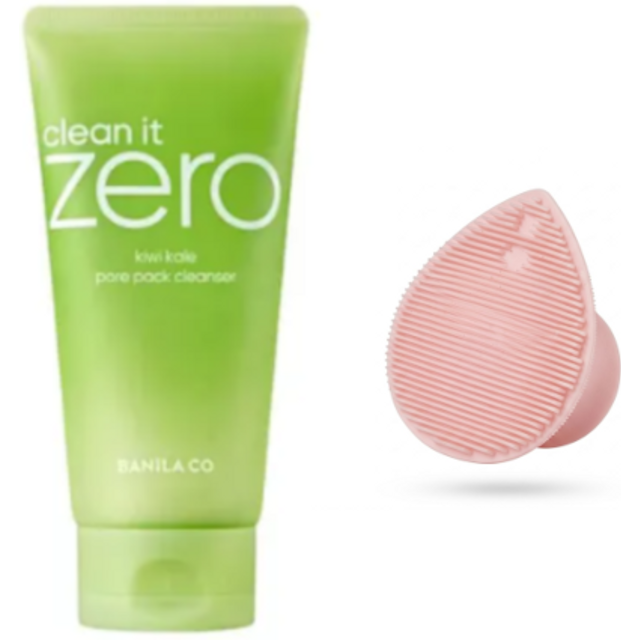 BANILA CO - Clean It Zero Kiwi Kale Pore Pack Cleanser + Cleansing Brush - 1set(2items)