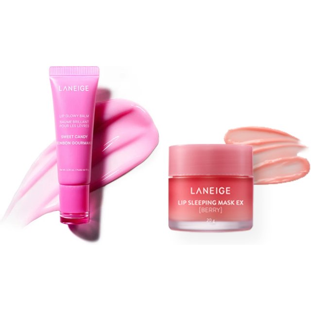 LANEIGE - Lip Glowy Balm - 10g - Sweet Candy (1ea) X Lip Sleeping Mask EX - 20g - Berry (1ea)