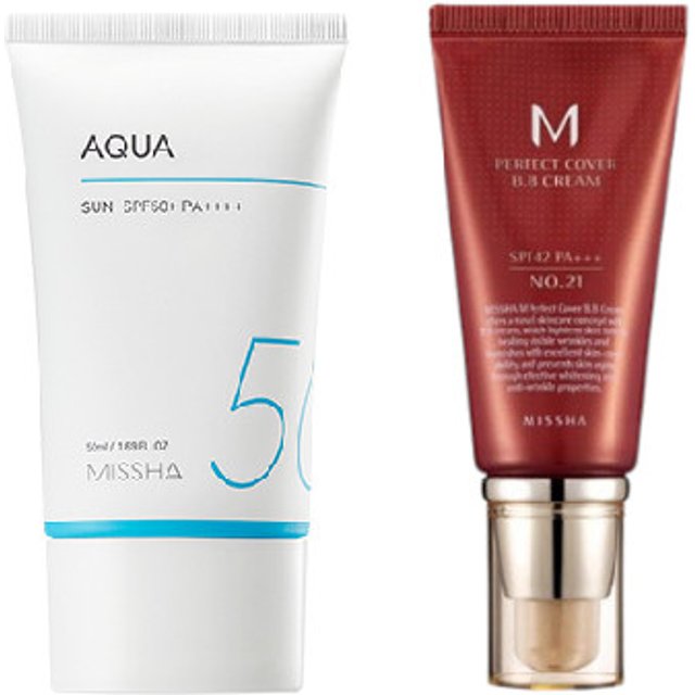 Missha Aqua Sun X M Perfect Cover BB cream # 21 Set