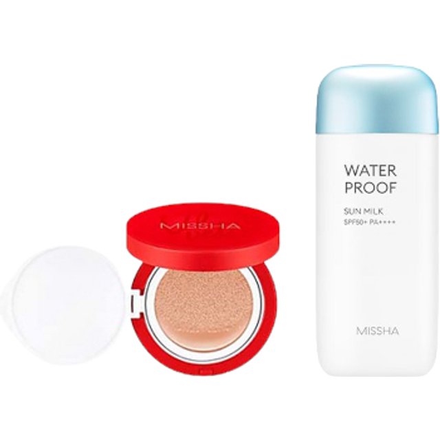 MISSHA - All-Around Safe Block Waterproof Sun Milk SPF 50+/PA++++ - 70ml X MISSHA - Velvet Finish Cushion SPF50+ PA+++ - 15g - 21