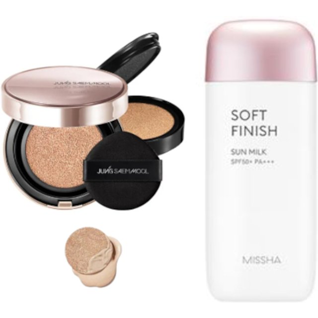 Jung Saem Mool - Masterclass Radiant Cushion - Cushion 15g + Refill 15g - N2 Vanilla (1ea) + MISSHA - All-Around Safe Block...