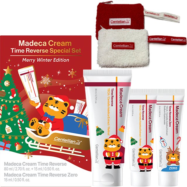 CENTELLIAN 24 - Merry Winter Edition - 1set (4pcs) - Madeca Cream Time Reverse Season 7 (80ml+15ml) + Time Reverse Zero...
