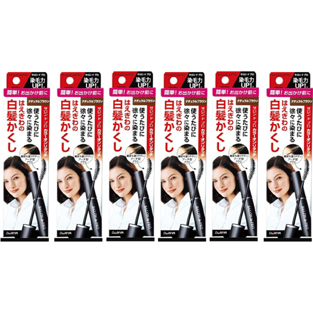 Dariya Salon De Pro - Color On Retouch Gray Hair Comb EX - 15ml - Natural Brown (6ea) Set