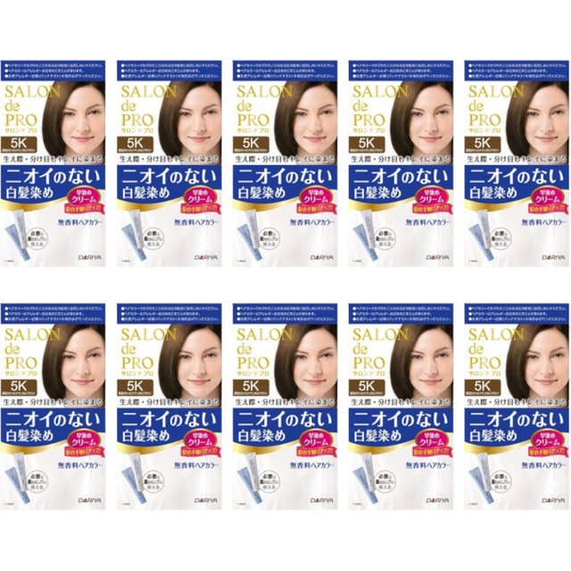 Dariya Salon De Pro - Hair Color Cream - 1box - 5K Chestnut natural brown (10ea) Set