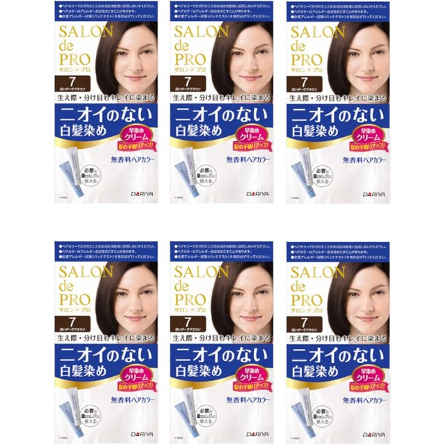 Dariya Salon De Pro - Hair Color Cream - 1box - 7 Deep dark brown (6ea) Set